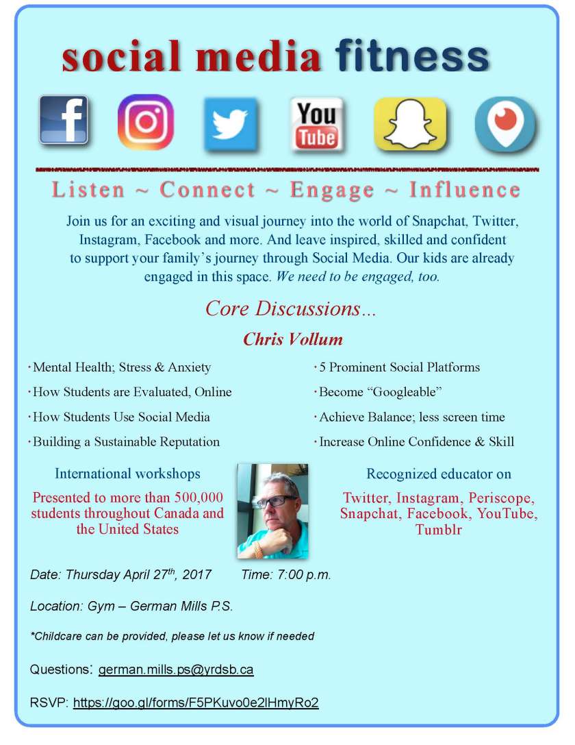 Social Media Fitness Parent Flyer