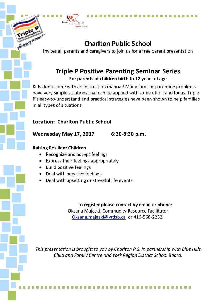 Raising Resilient Children May 17-family of schools