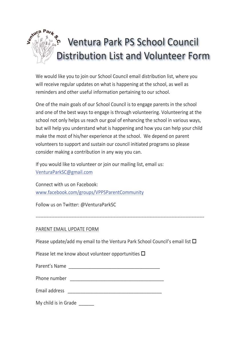 Email List and Volunteer