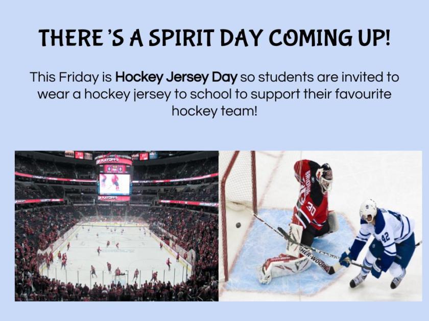 Spirit Day - Hockey Jersey Day