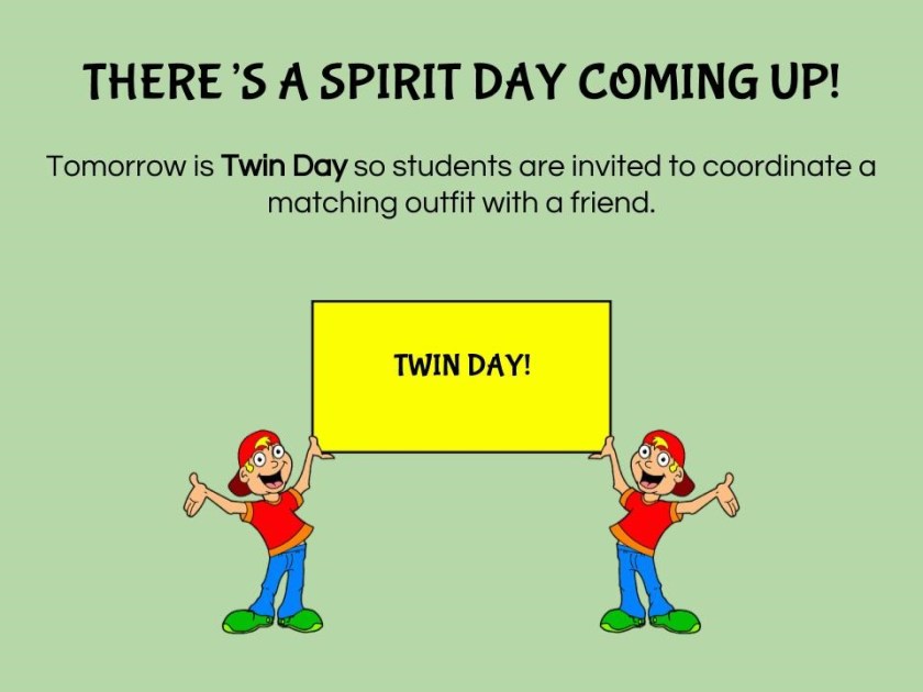 Spirit Day - Twin Day