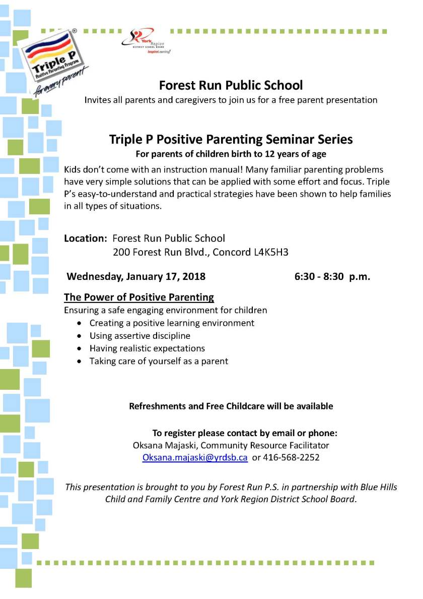 Power of Positive Parenting Jan 17 2018 @ Forest Run