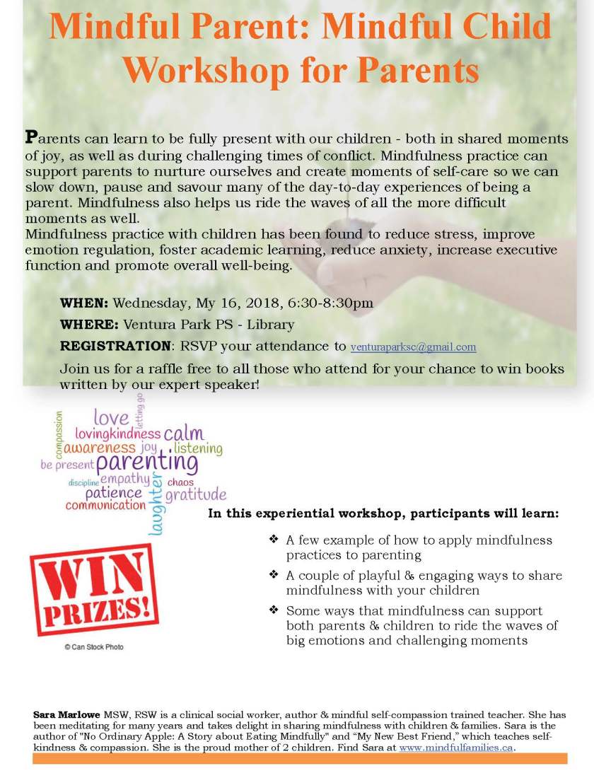 Mindful Parenting Workshop May 16 2018