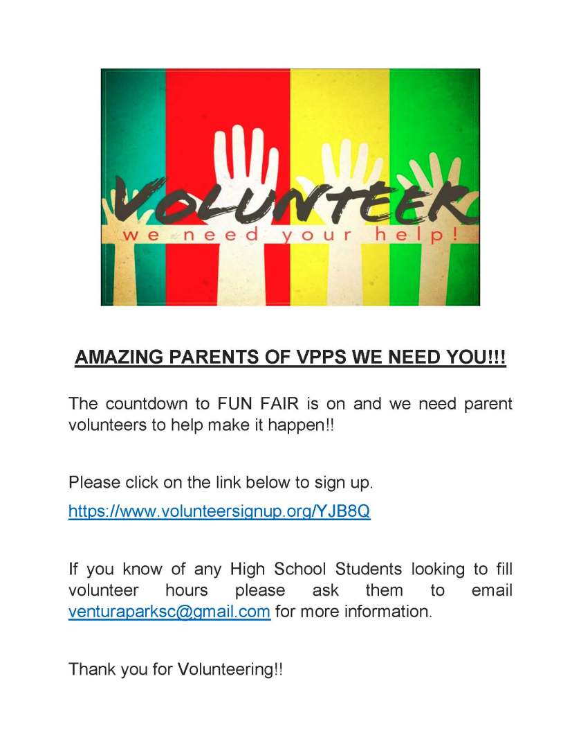 VPPS Parent and High School Volunteers