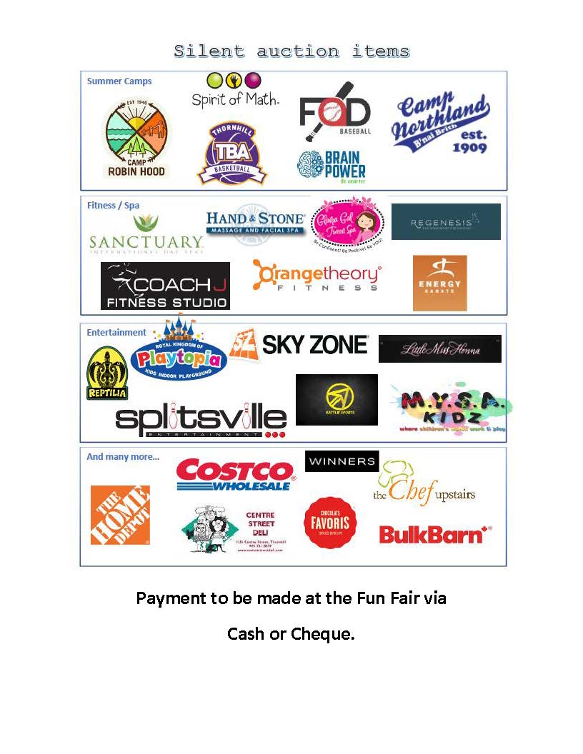 Silent Auction Items June 11, 2018