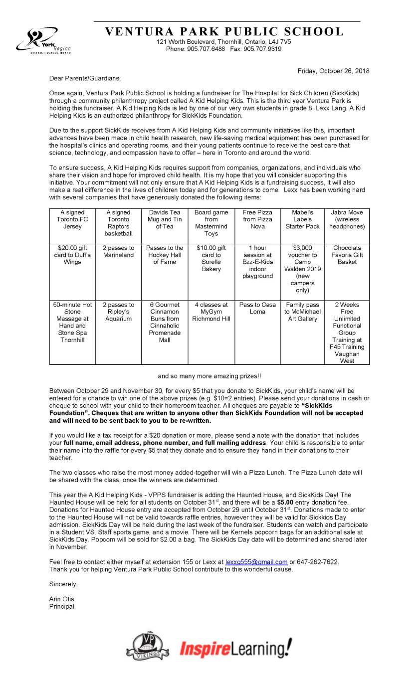 Letter to Parents-2018 SKH LEXX