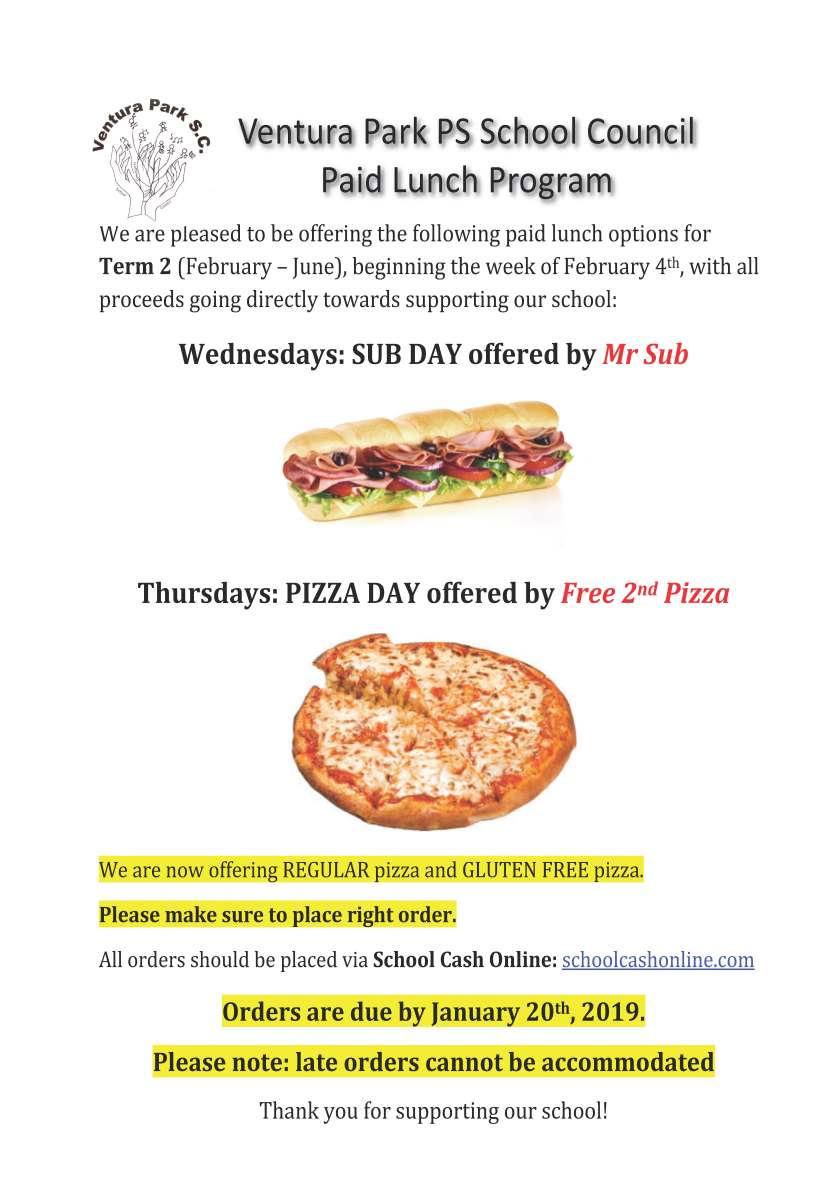 Lunch Options - Term 2