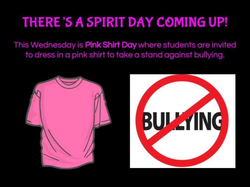 Spirit Day - Pink Shirt Day (1)