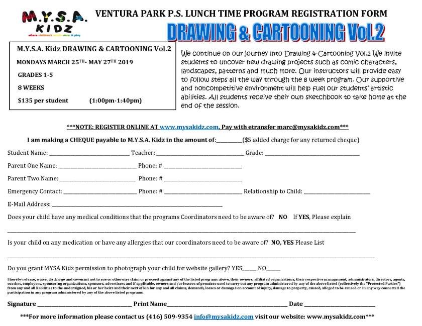 VENTURA PARK PS DRAWING vol.2 2019 REGISTRATION
