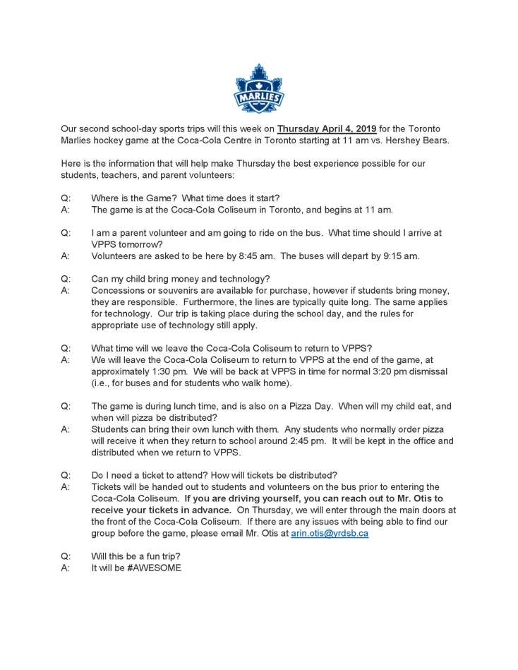 Toronto Marlies Trip FAQ