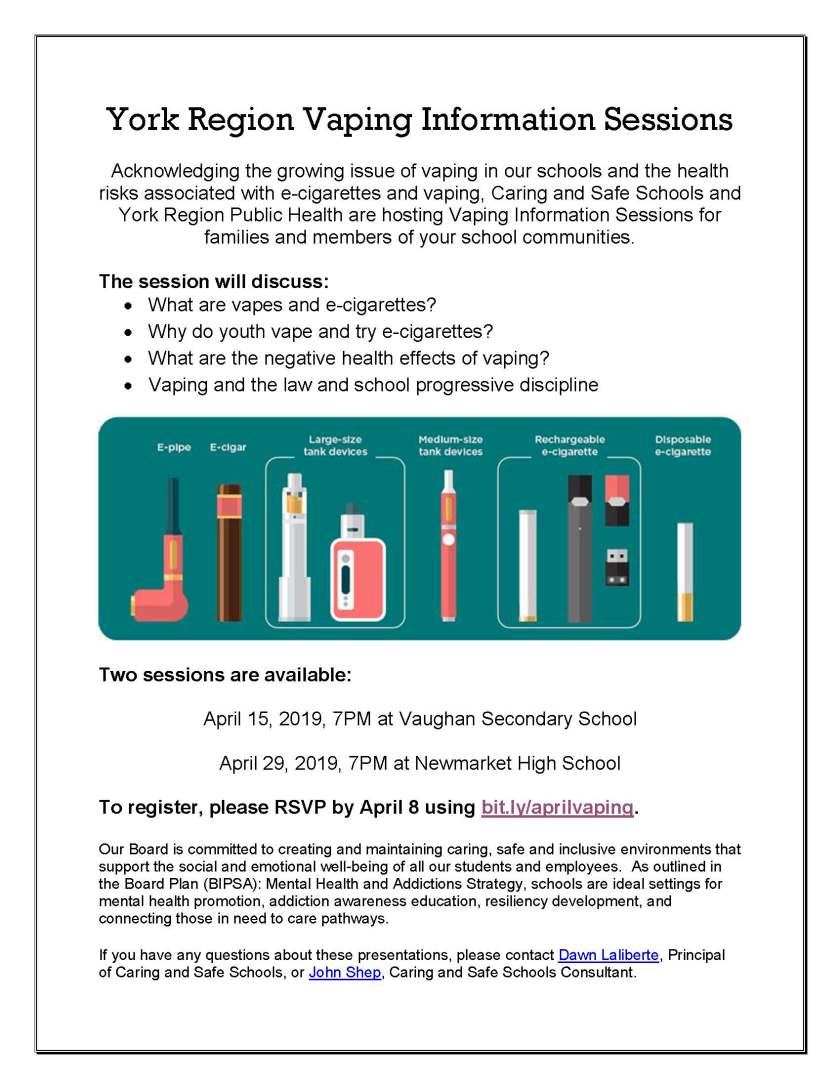 Vaping YRDSB March 26 2019 Weekly
