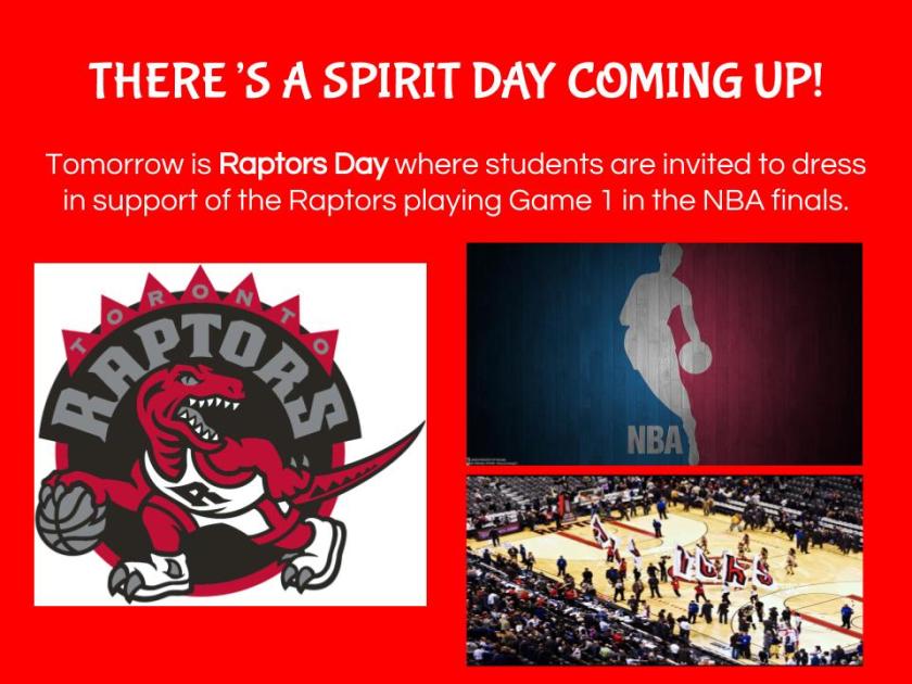 Spirit Day - Raptors Day