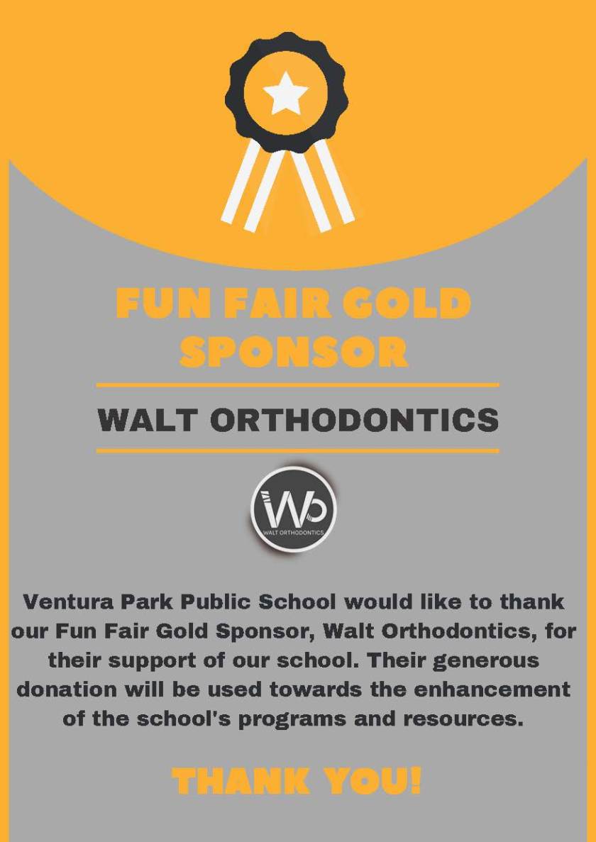 WALT ORTHODONTICS FUN FAIR GOLD SPONSOR